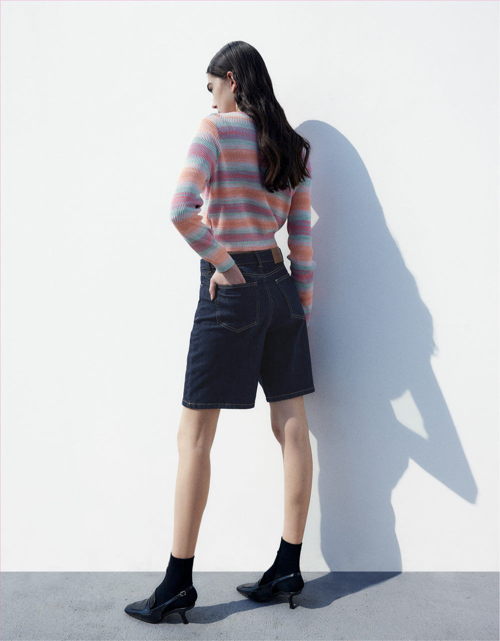 Button Up Stripe Knitted Cardigan