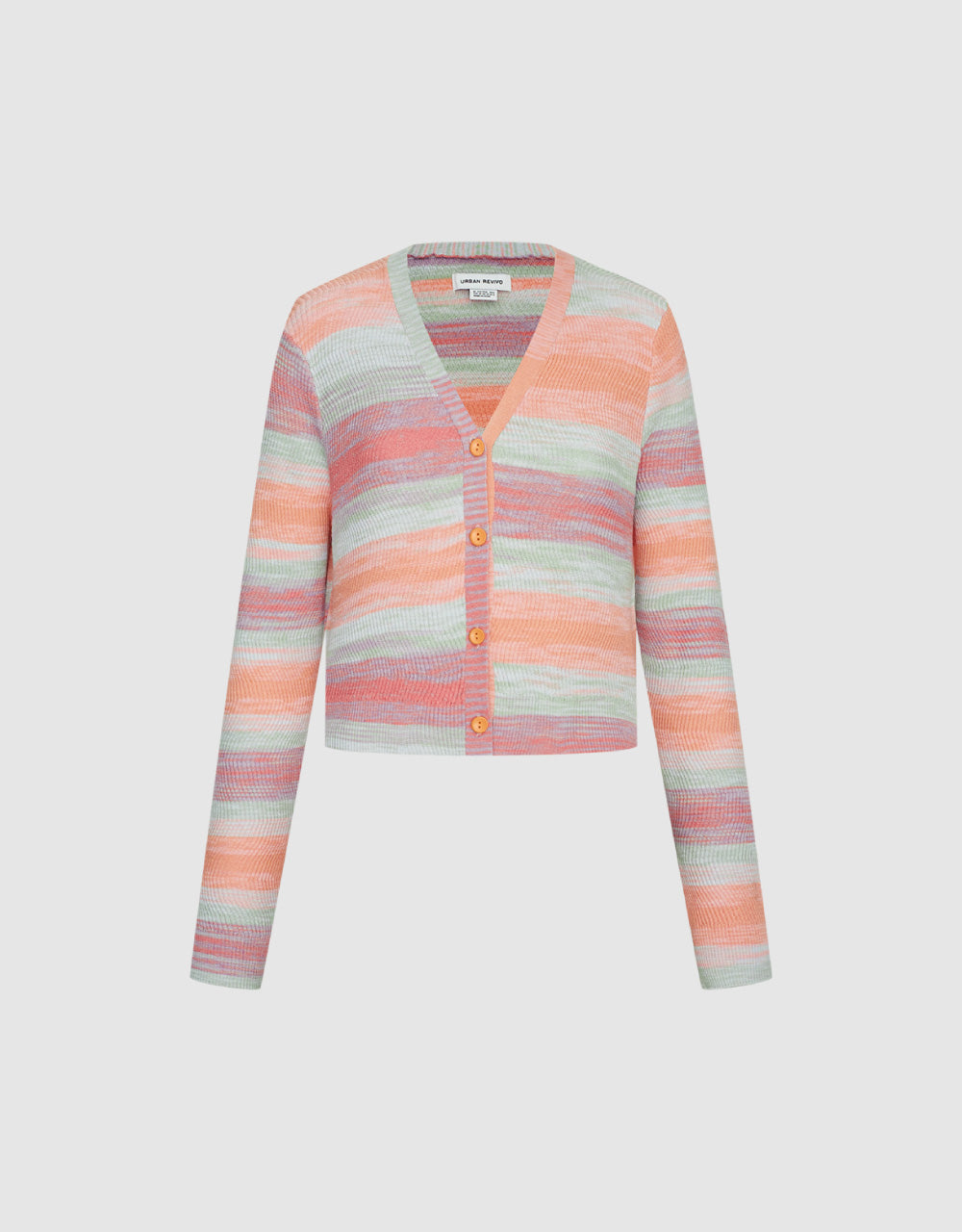 Button Up Stripe Knitted Cardigan