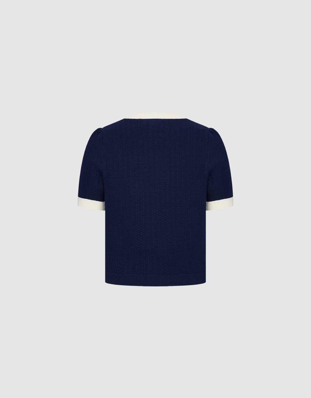 Constrast Crew Neck Knitted T-Shirt