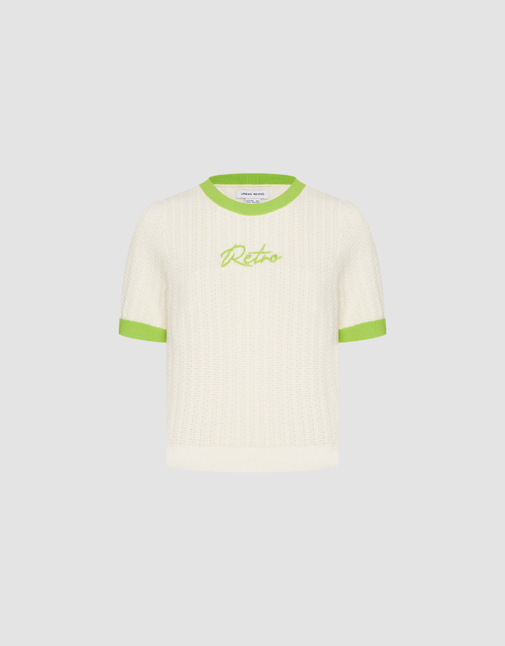 Constrast Crew Neck Knitted T-Shirt