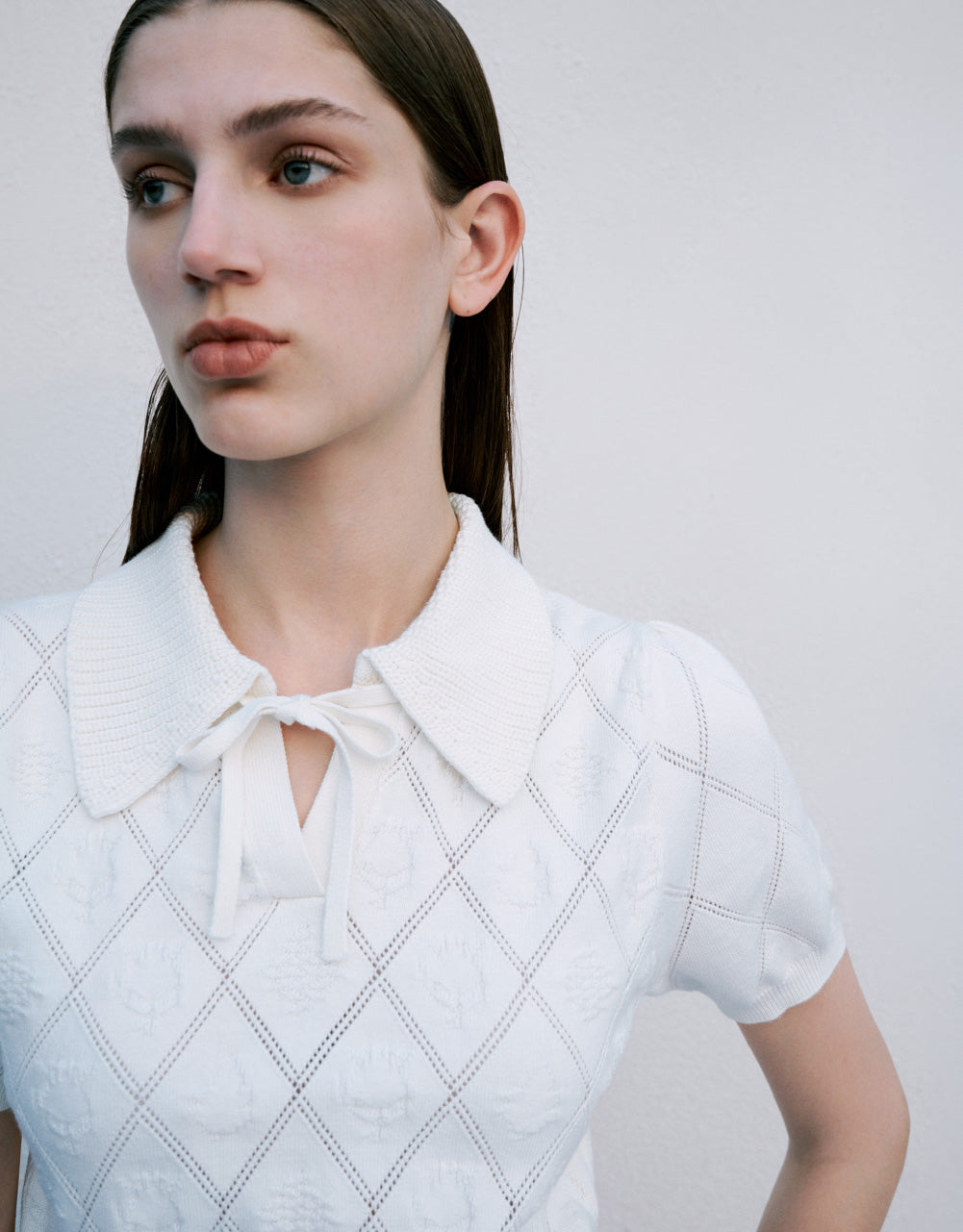 Embossed Polo Knitted T-Shirt
