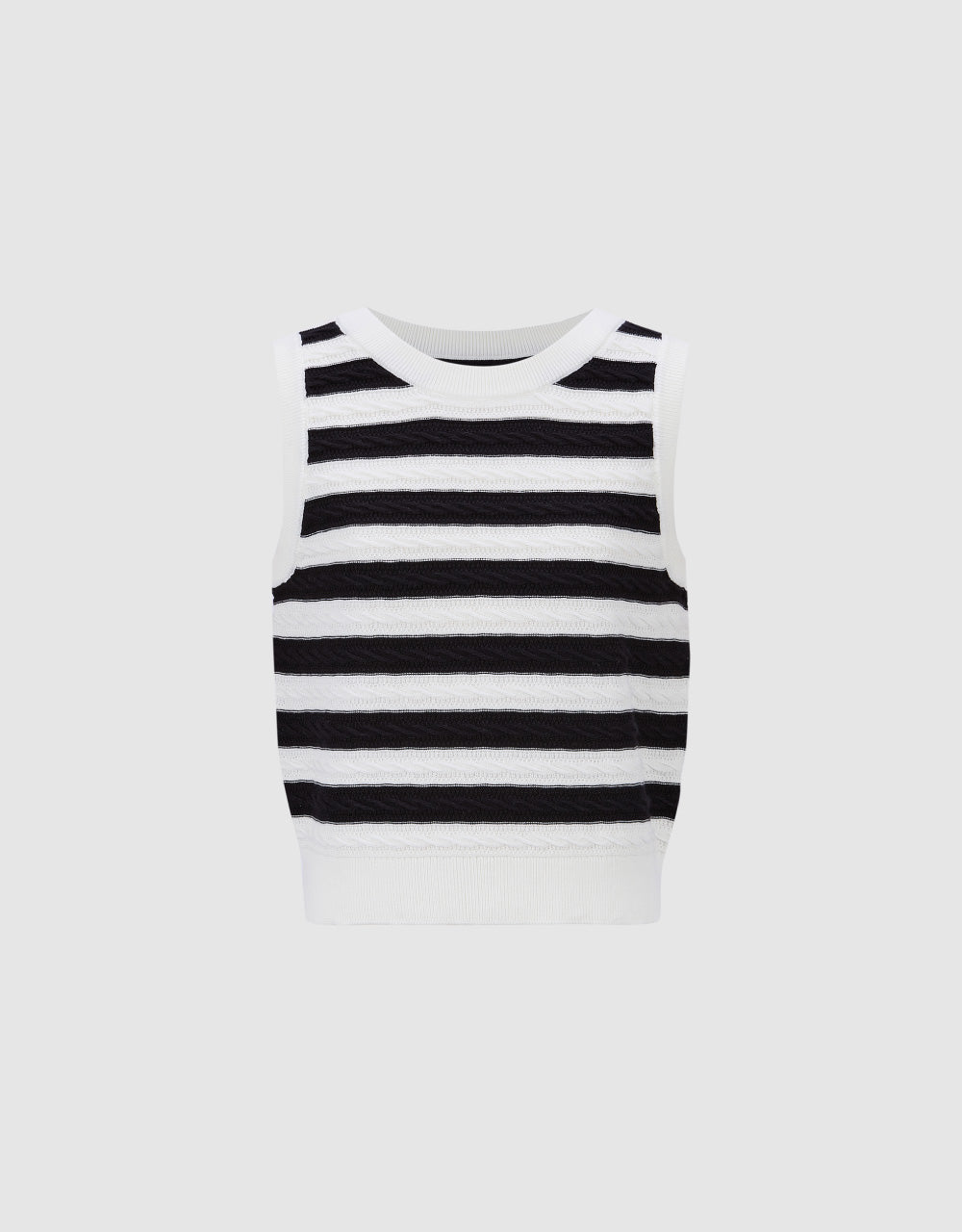 Striped U Neck Knitted Tank Top