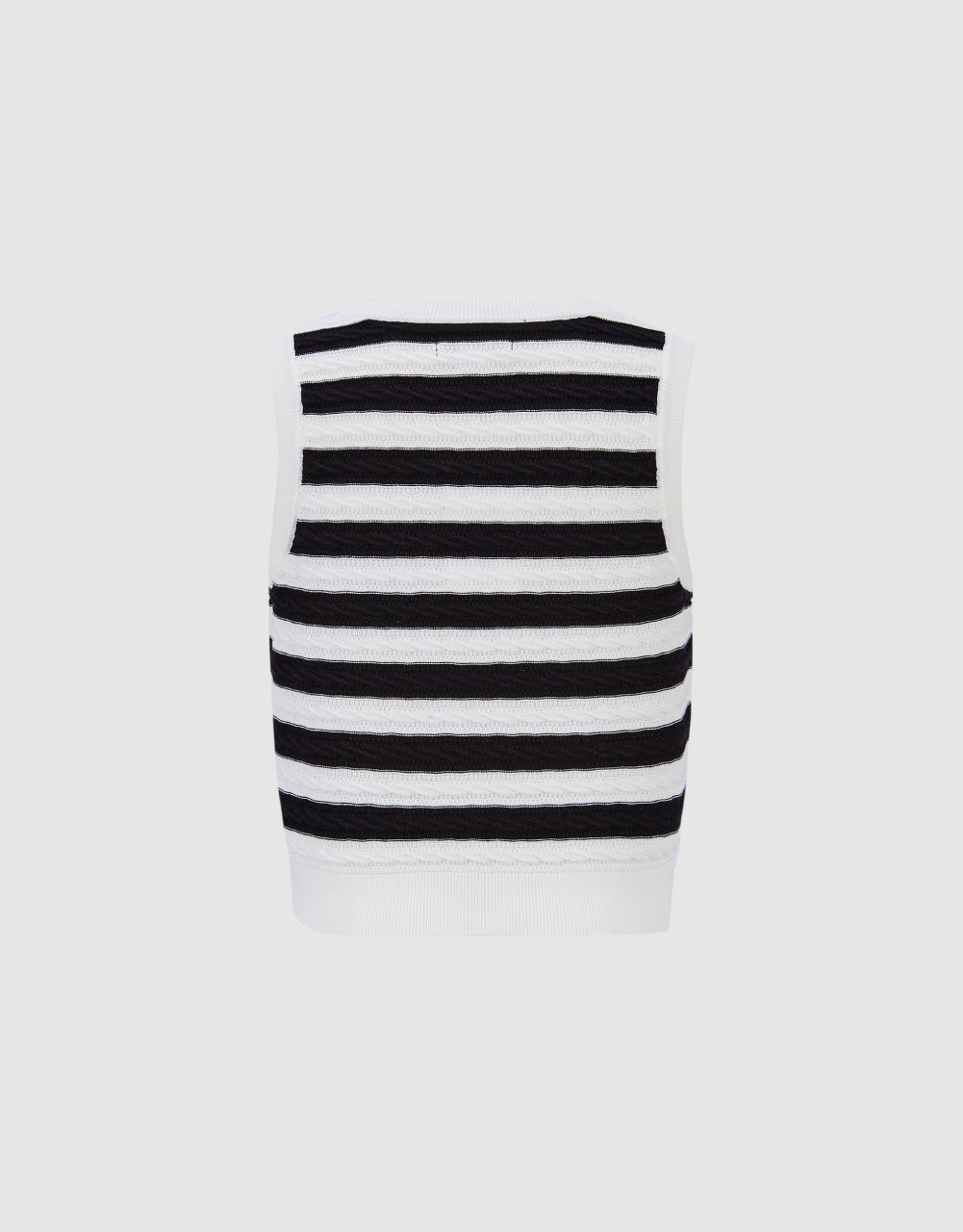 Striped U Neck Knitted Tank Top