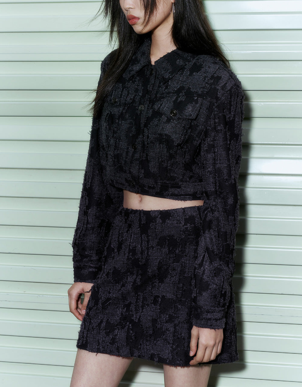 Textured Drop Shoulder Jacket