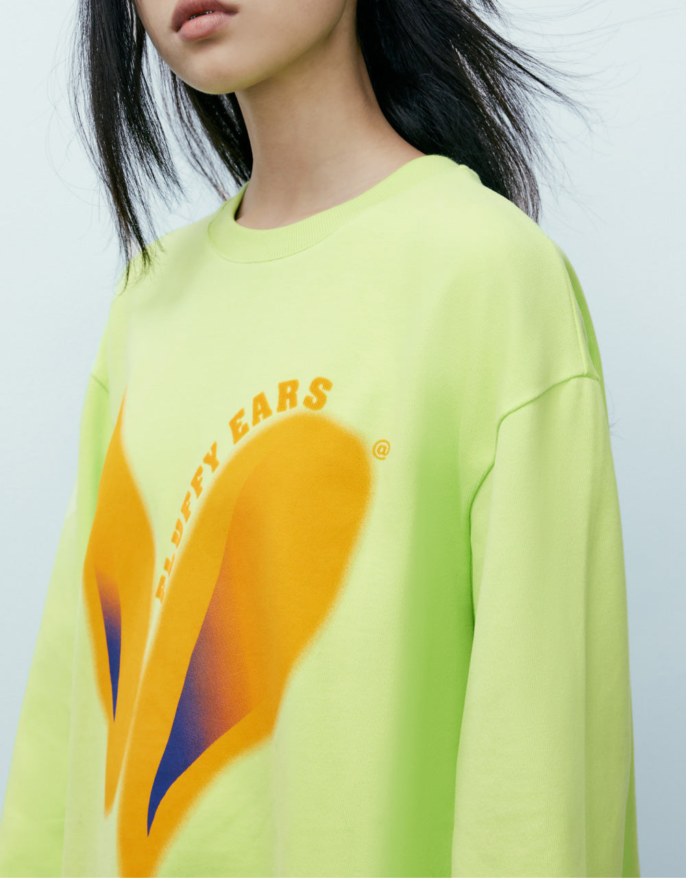 Fluffy Ears Printed Sweatshirt