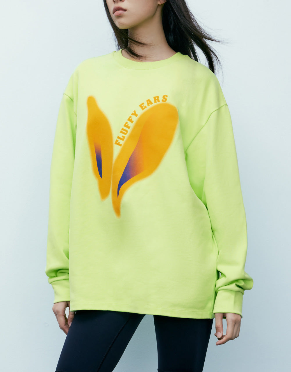 Fluffy Ears Printed Sweatshirt