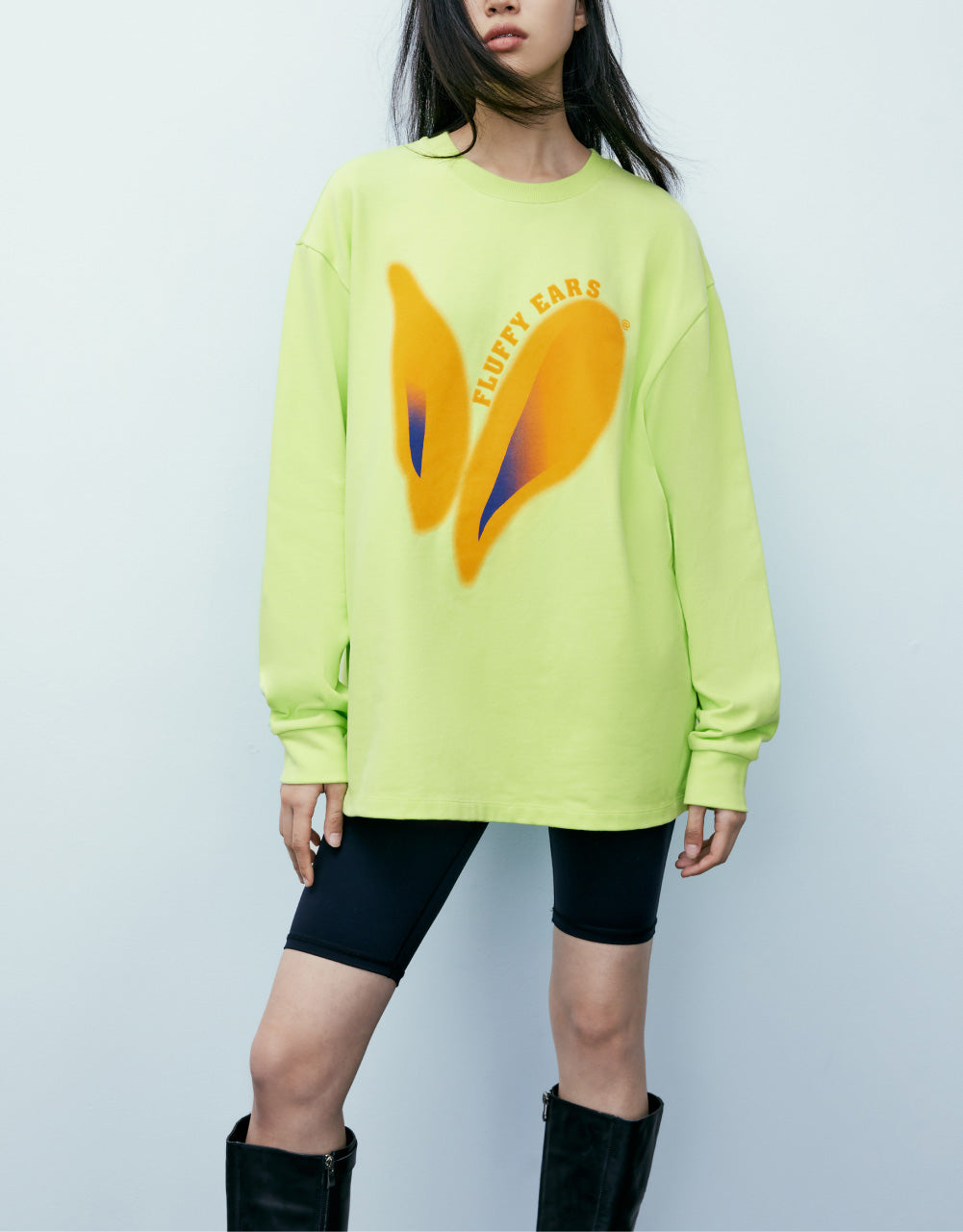 Fluffy Ears Printed Sweatshirt