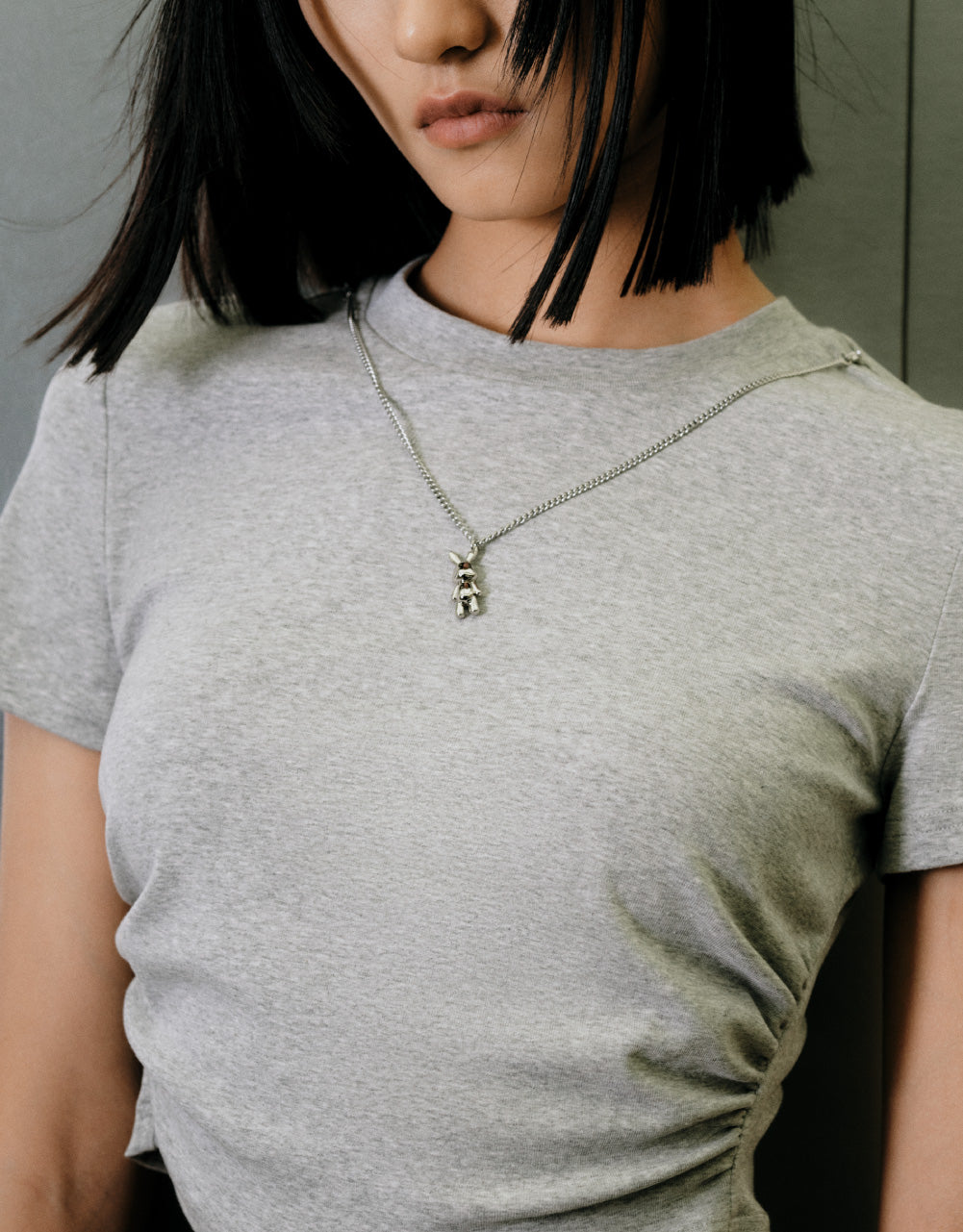 Crew Neck T-Shirt With Necklace