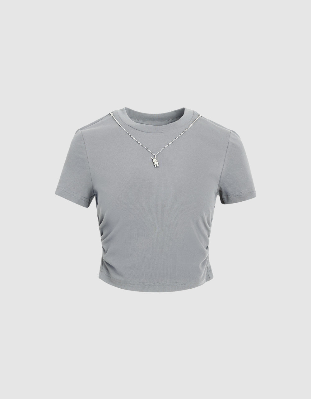 Crew Neck T-Shirt With Necklace