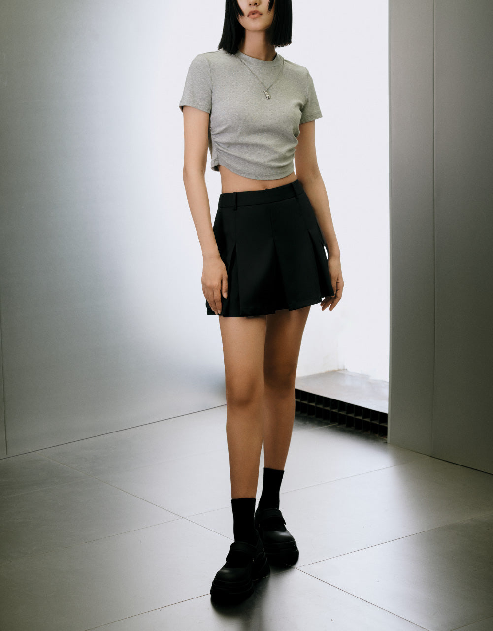 Crew Neck T-Shirt With Necklace
