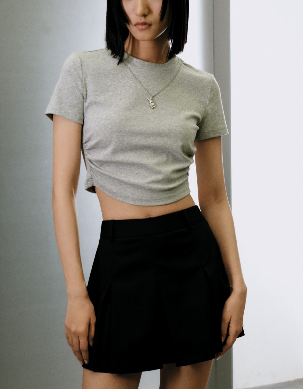 Crew Neck T-Shirt With Necklace