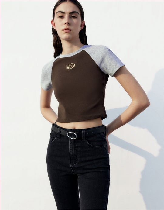 Contrast Crew Neck T-Shirt