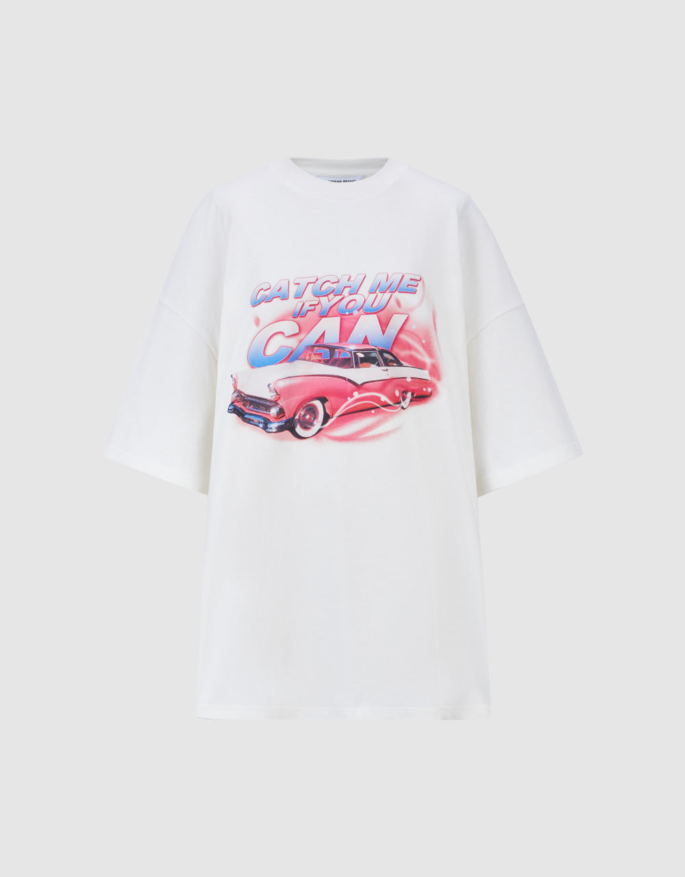 Racer Printed Crew Neck Loose T-Shirt