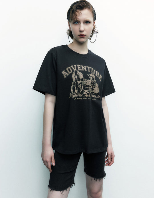 Animals Print Crew Neck T-Shirt