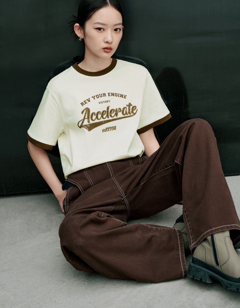 Graphic Crew Neck Loose T-Shirt