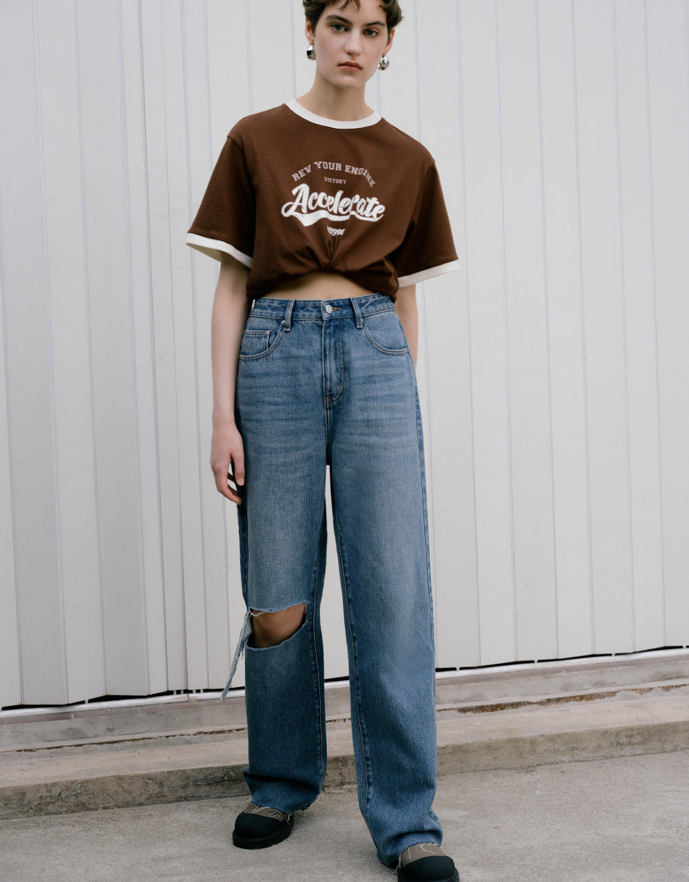 Graphic Crew Neck Loose T-Shirt