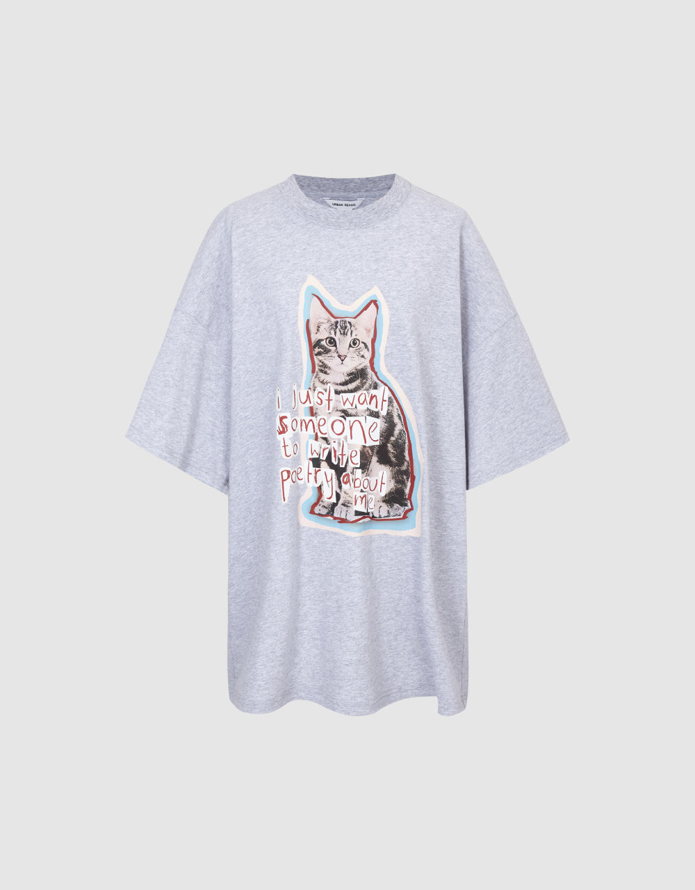 Cat Printed Straight T-Shirt