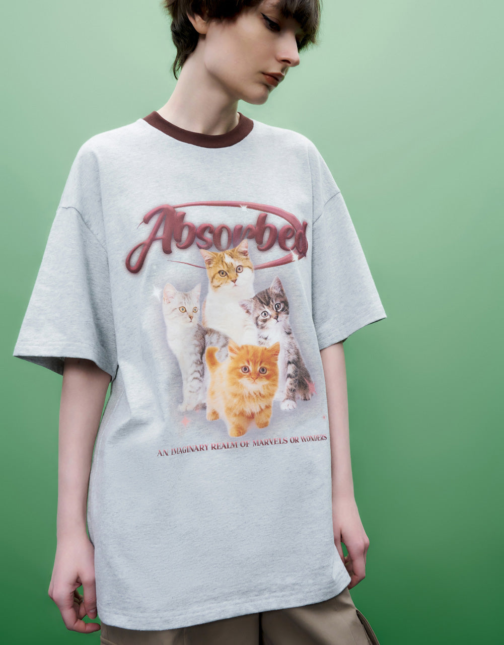 Cat Printed Crew Neck T-Shirt