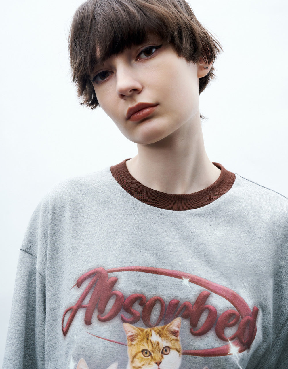 Cat Printed Crew Neck T-Shirt