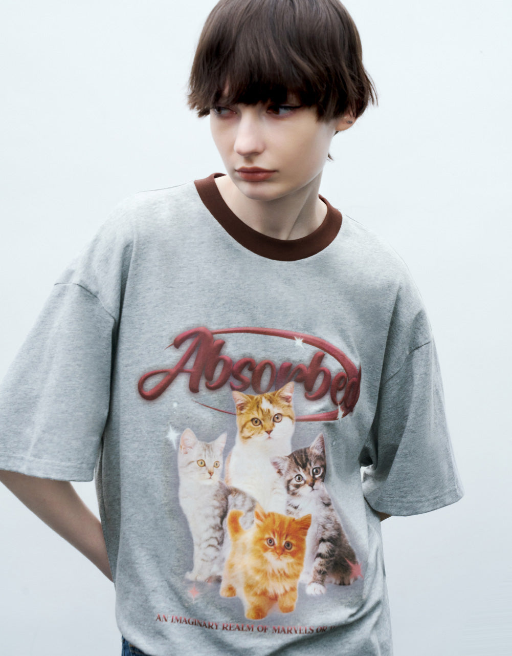Cat Printed Crew Neck T-Shirt