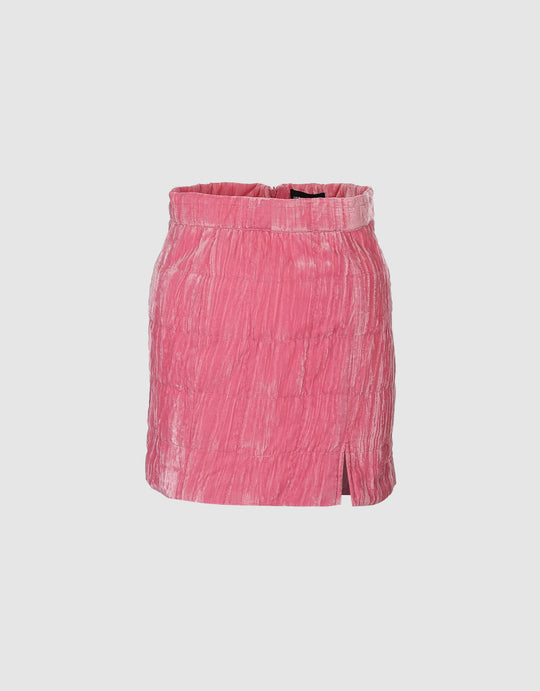Puffer Split Hem Mini Skirt