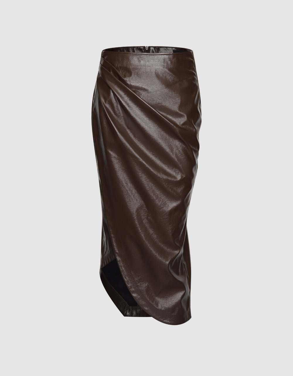 PU Wrap Front Skirt