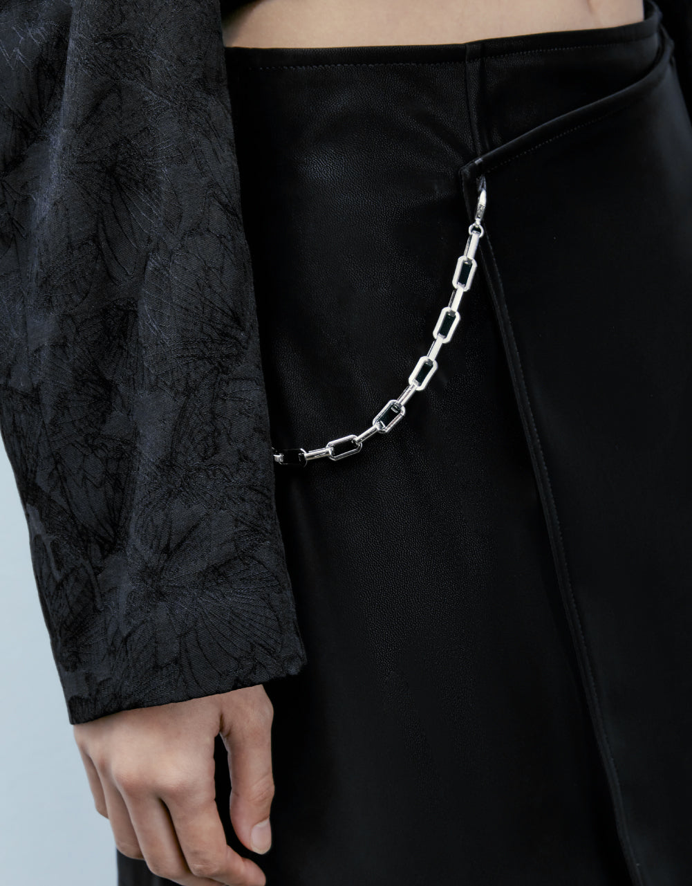 Vegan Leather Wrap Mini Skirt