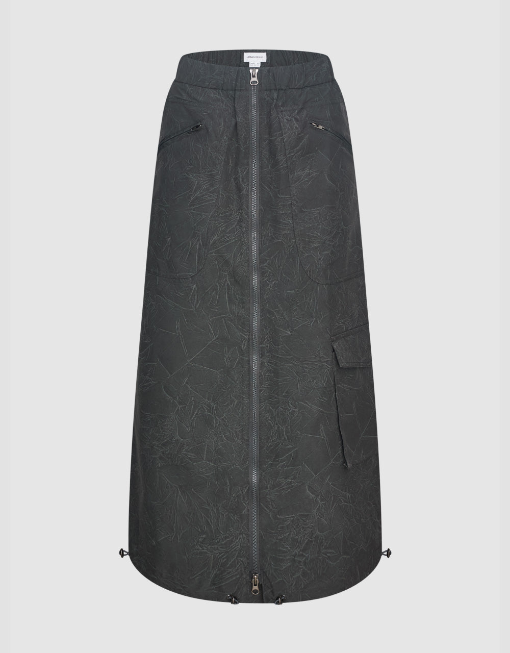 Elastic Waist Midi Skirt