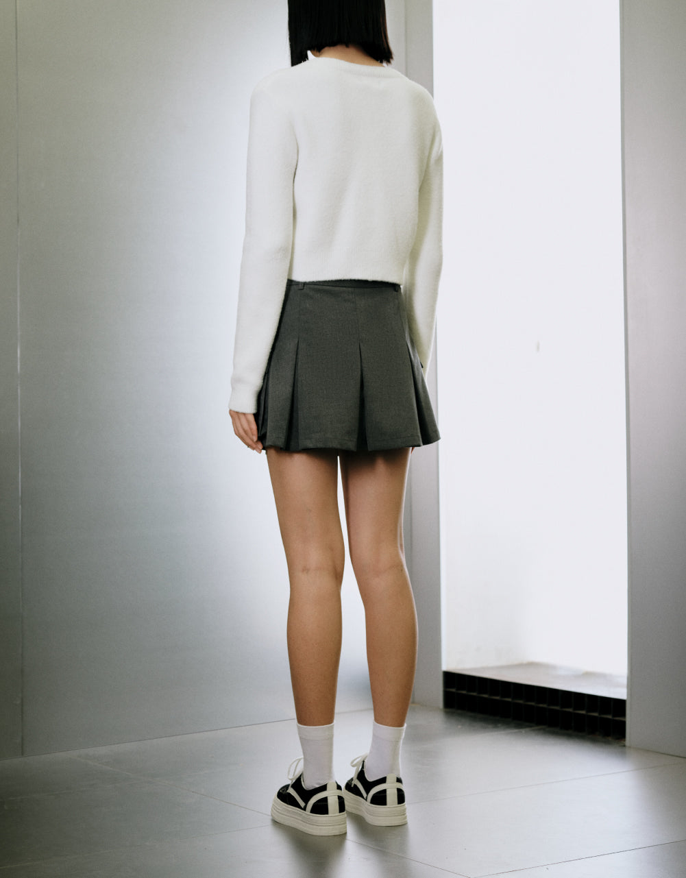 Pleated A-Line Skirt