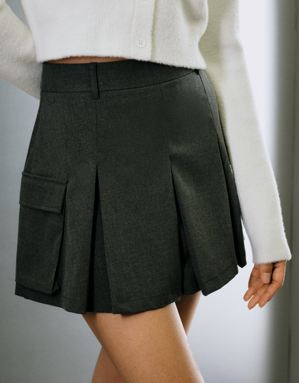 Pleated A-Line Skirt