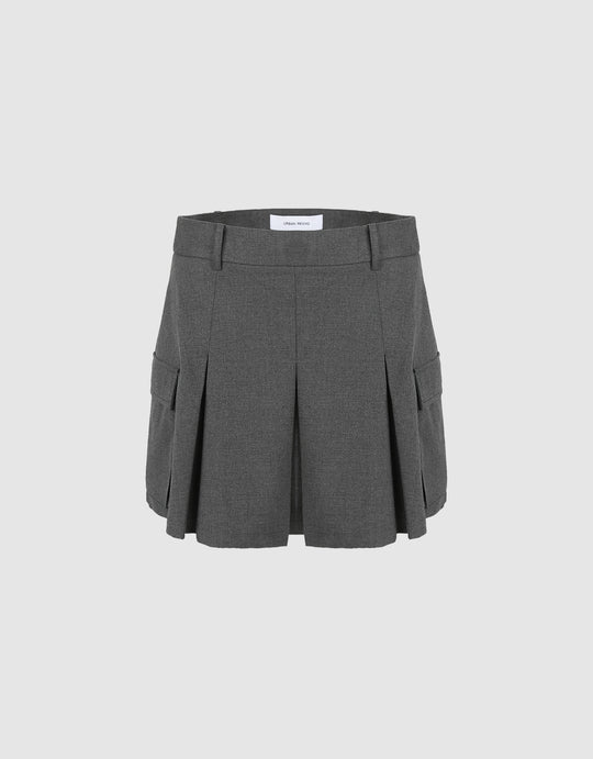 Pleated A-Line Skirt