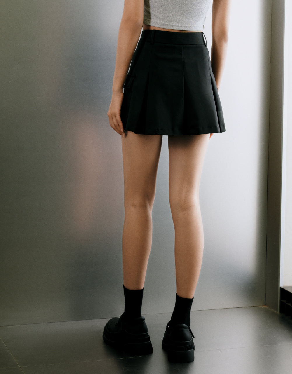 Pleated A-Line Skirt