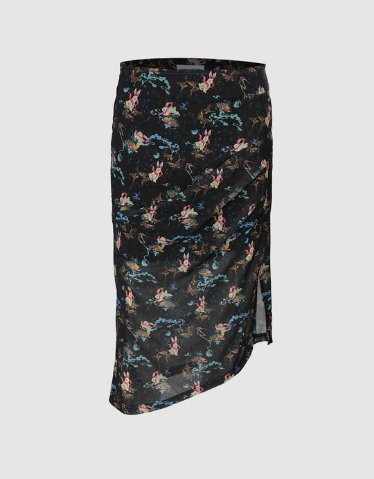 Printed Midi Skirt