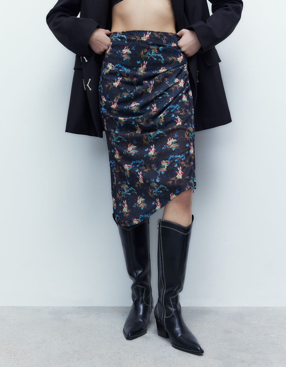 Printed Midi Skirt
