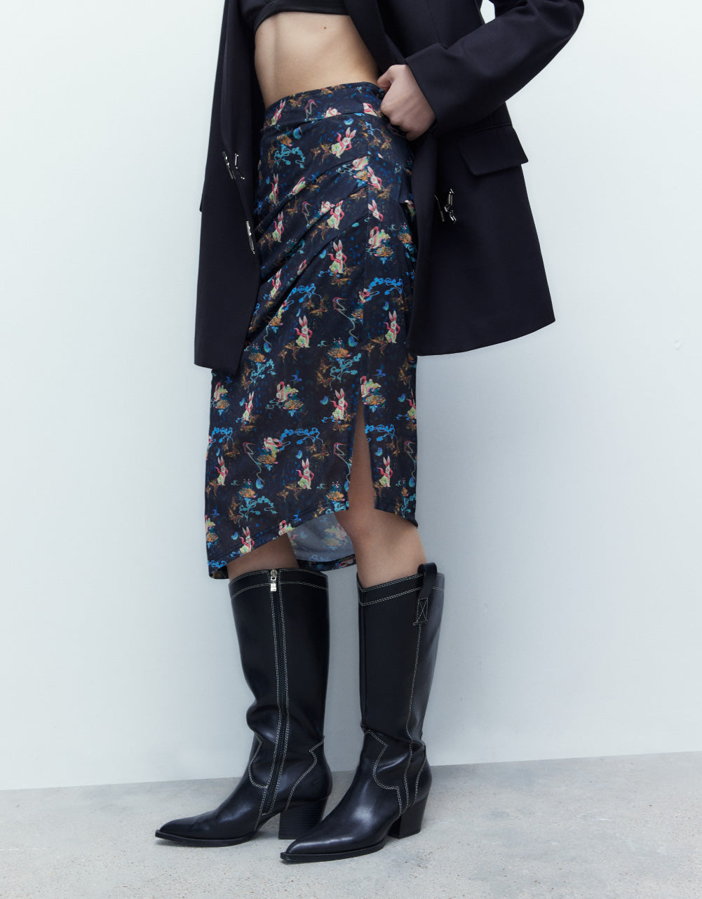 Printed Midi Skirt