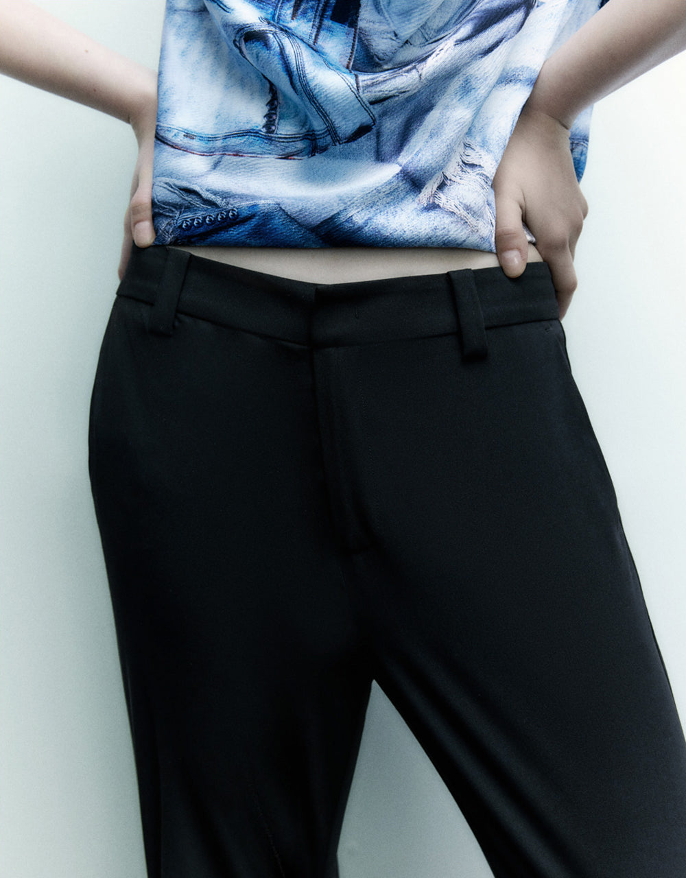 Mid-Waist Woven Flare Pants