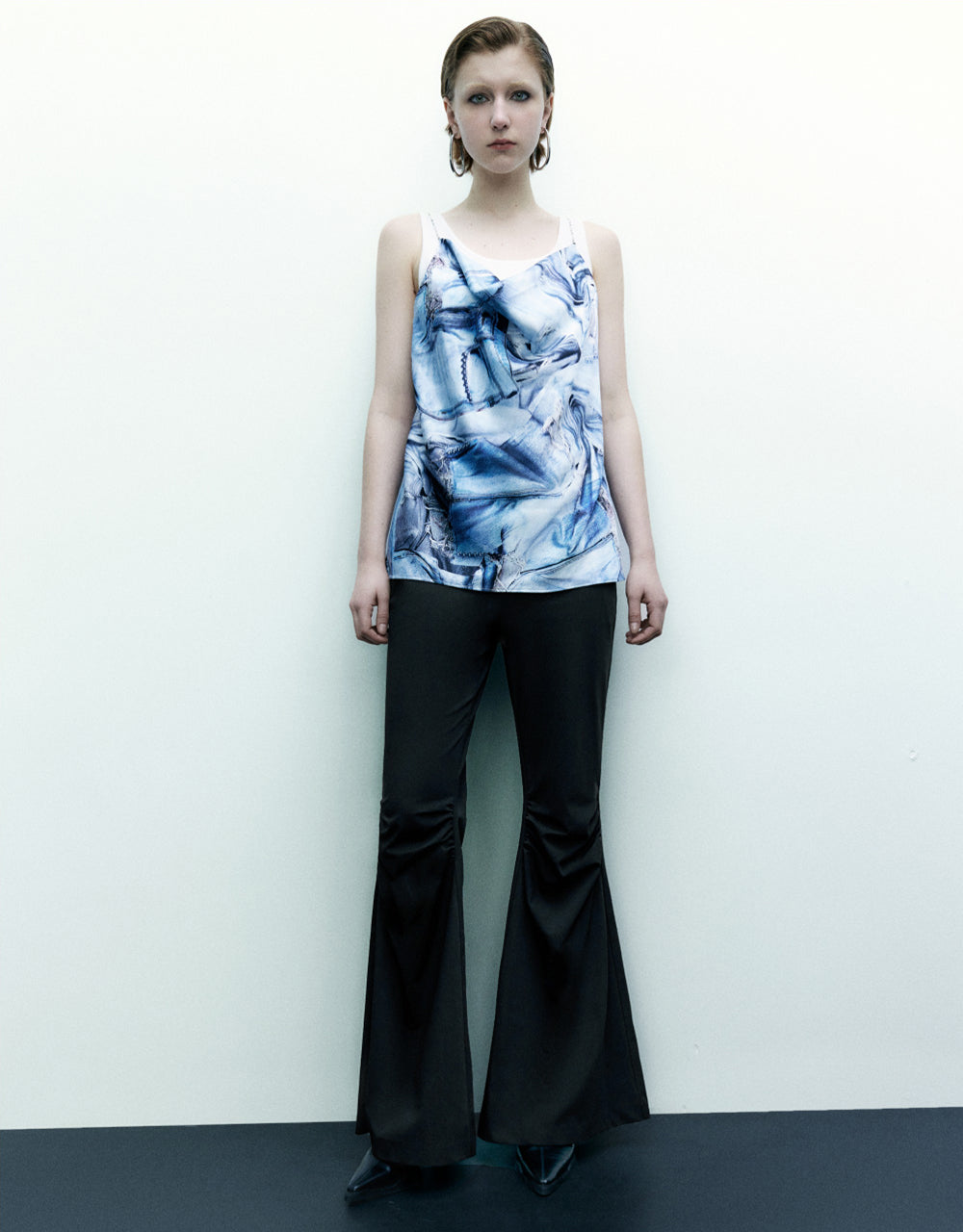 Mid-Waist Woven Flare Pants