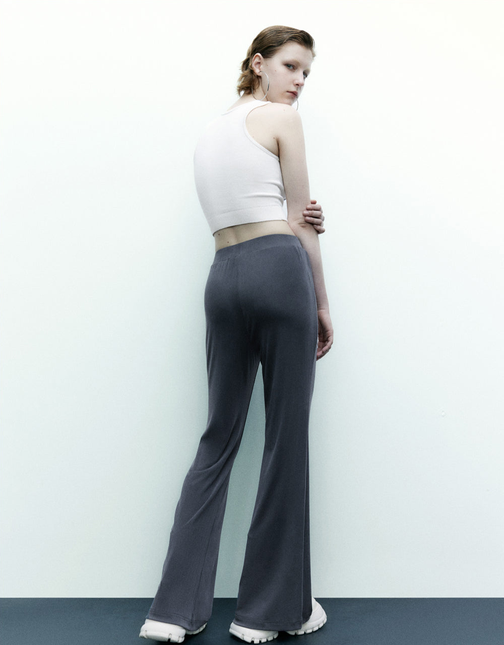 Knitted Extra Long Flare Pants