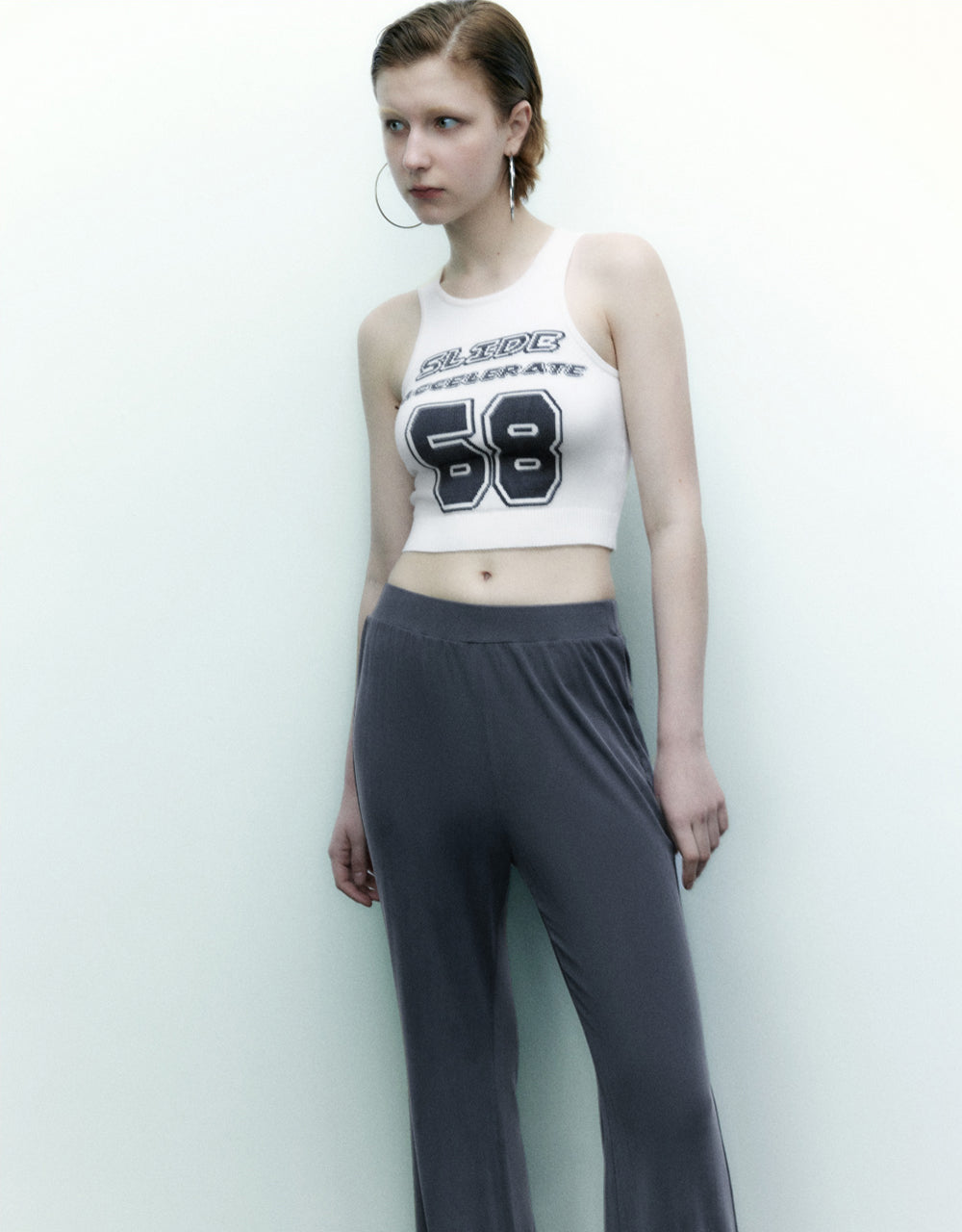 Knitted Extra Long Flare Pants