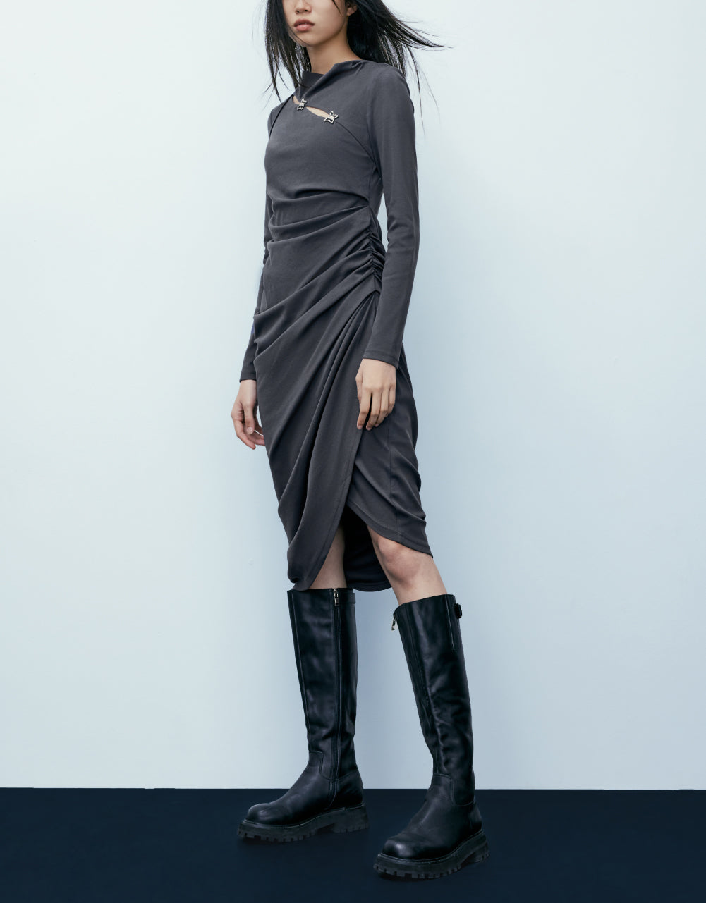 Butterfly Buckle Wrap Dress