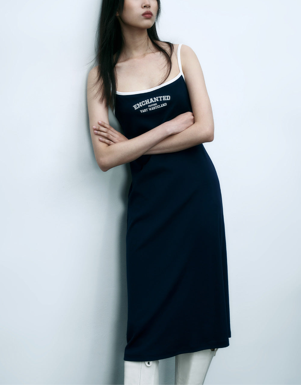 Sleeveless Letter Print Midi Dress