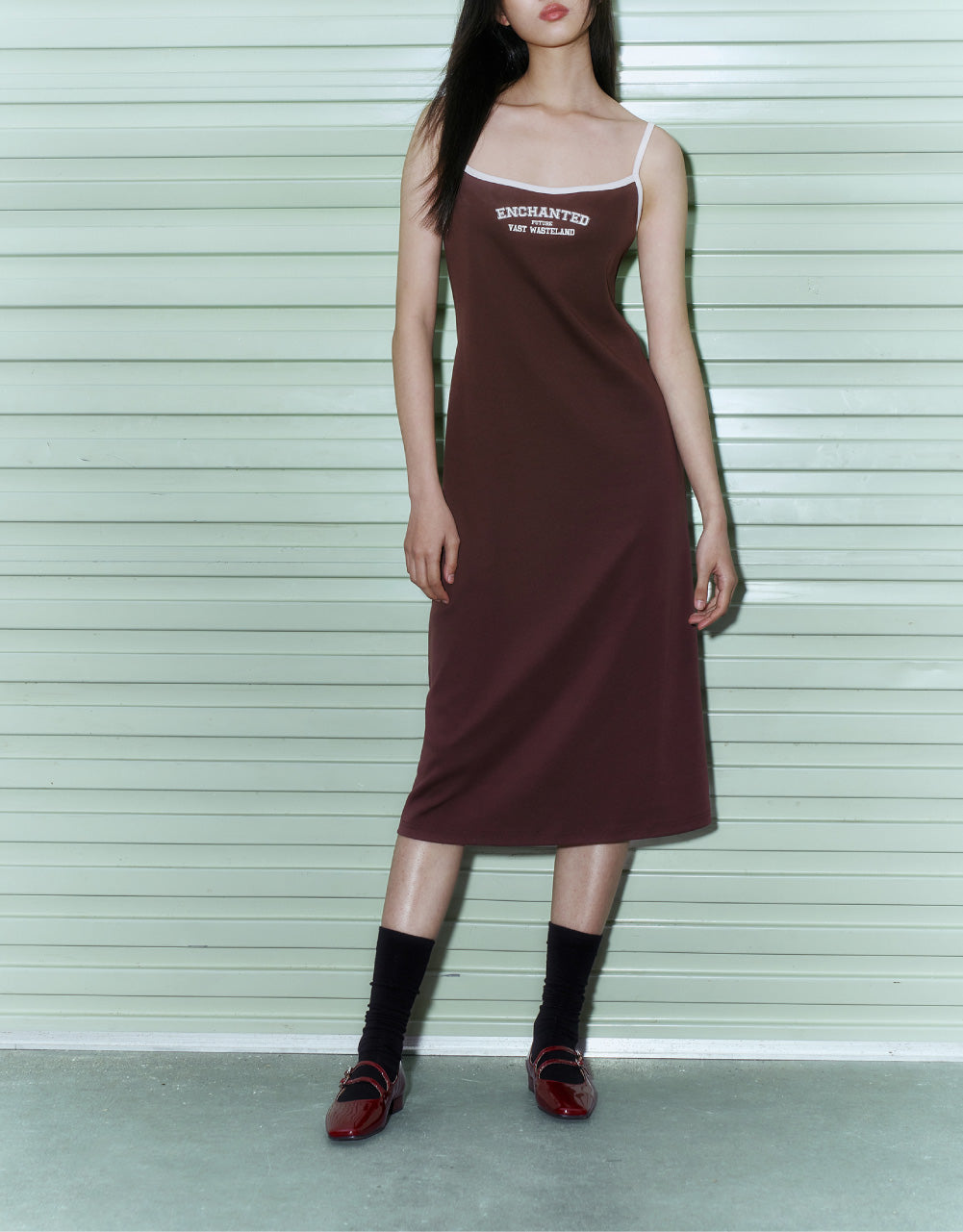 Sleeveless Letter Print Midi Dress