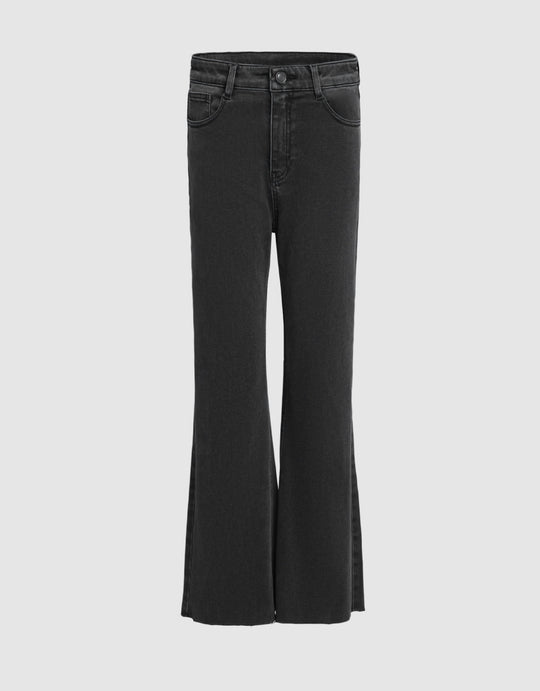 Frayed Hem Flare Jeans