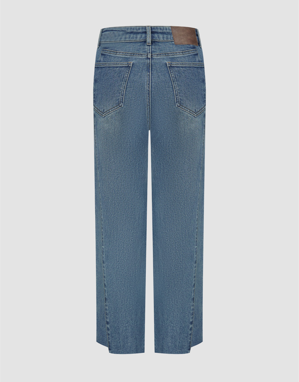 Raw Hem Cropped Straight Jeans
