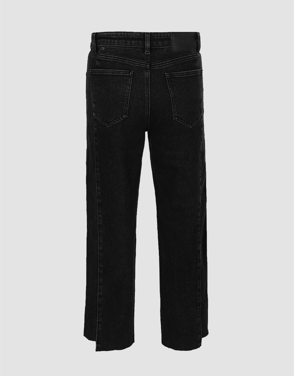 Raw Hem Cropped Straight Jeans