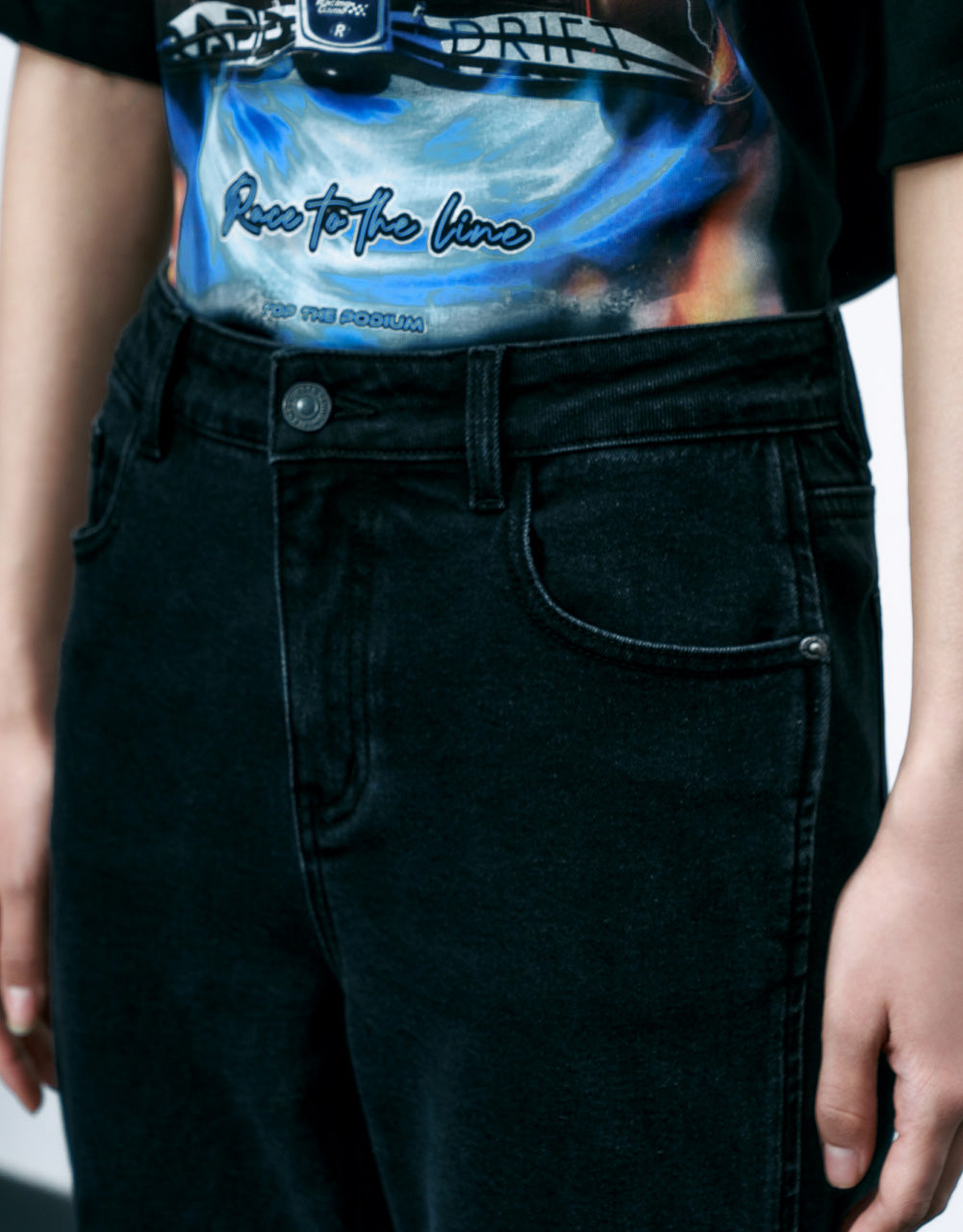 Raw Hem Straight Jeans