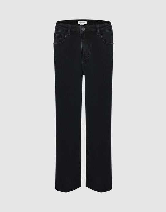 Raw Hem Straight Jeans