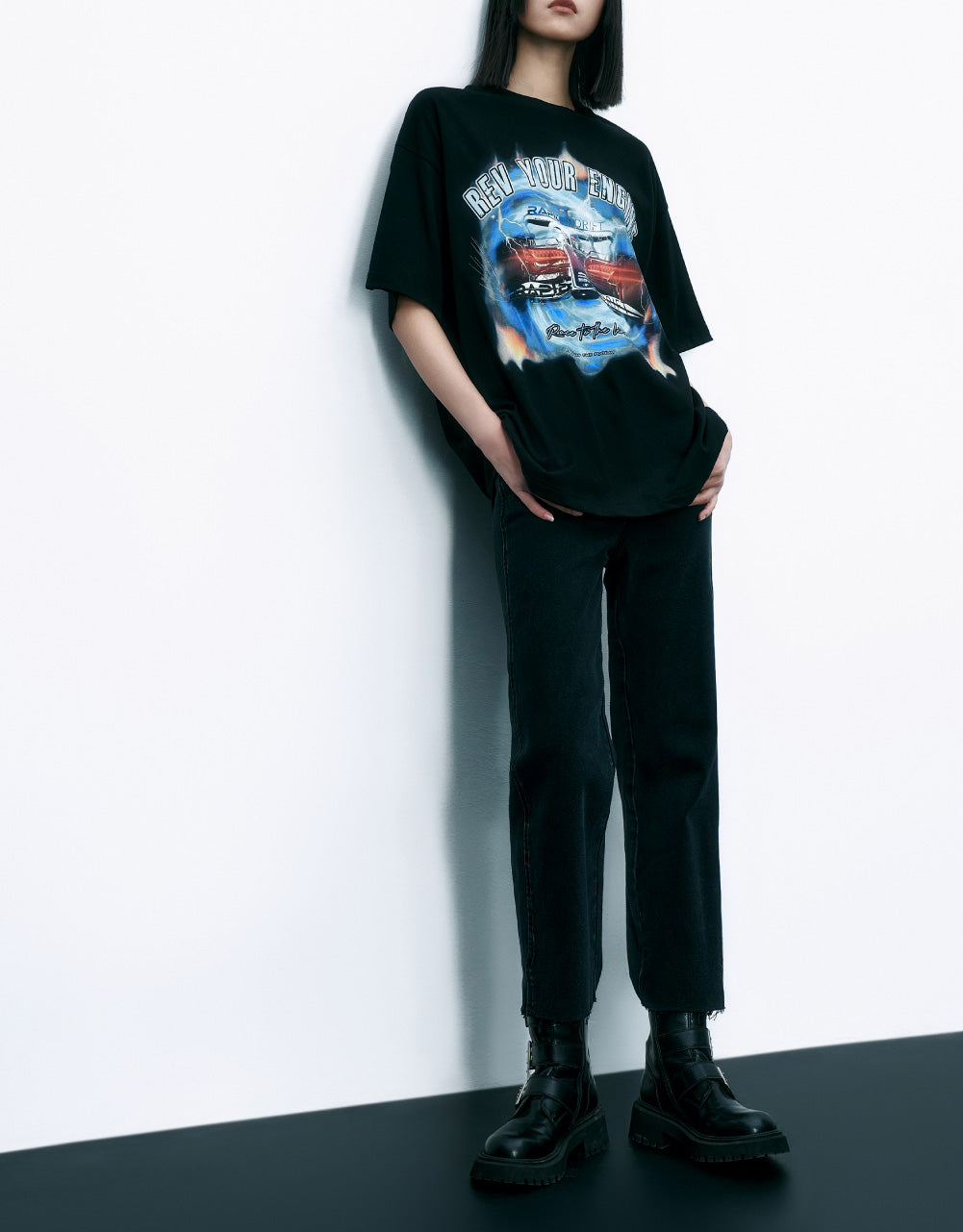 Raw Hem Straight Jeans