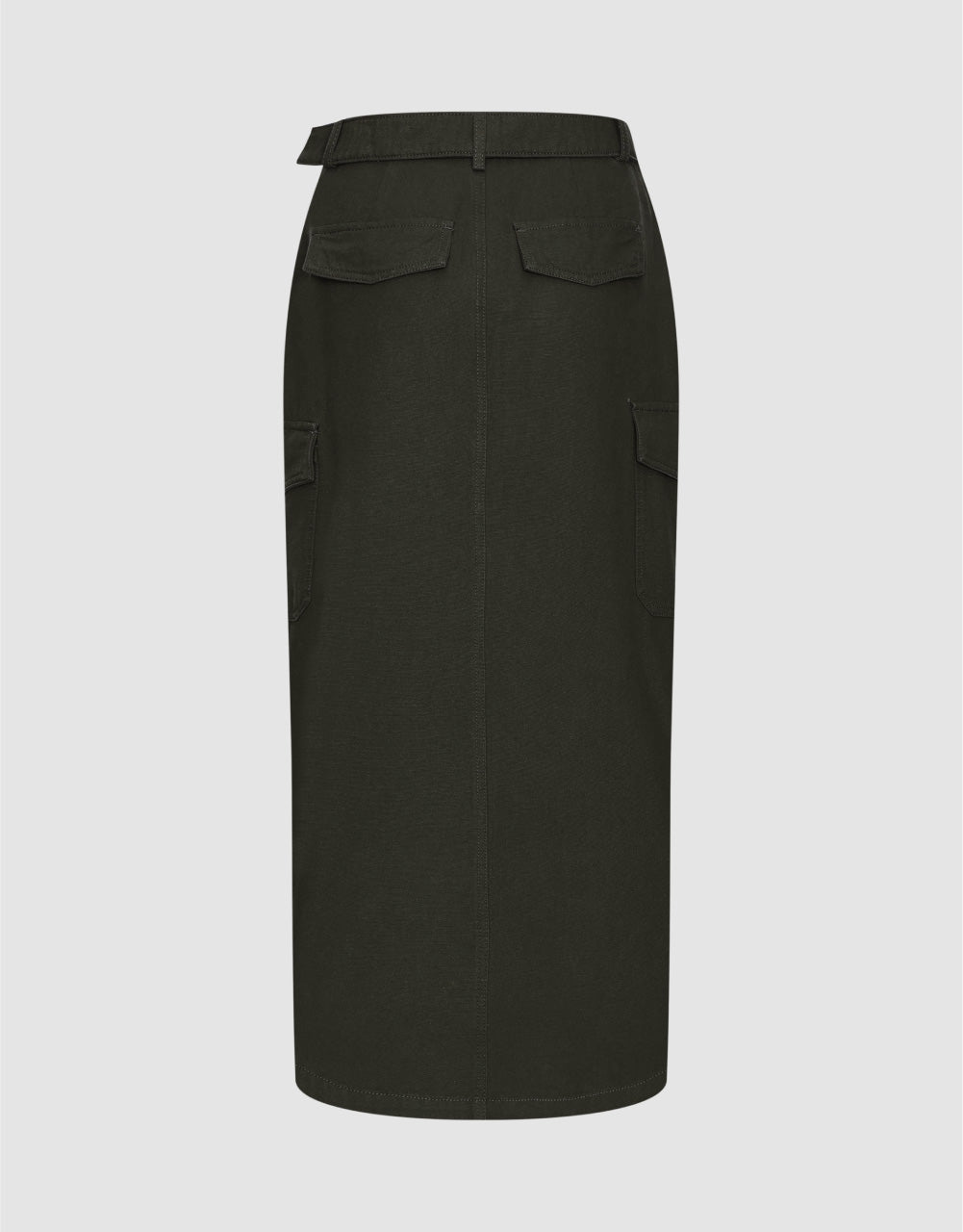 Midi A-Line Denim Skirt