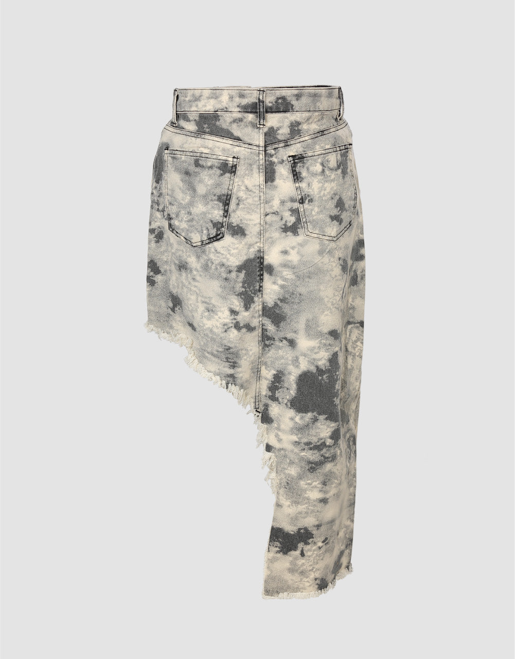 Asymmetrical Ripped Denim Skirt